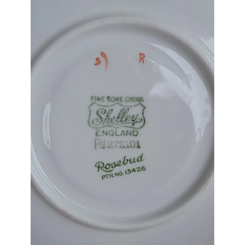 VTG Shelley Rosebud England Fine Bone China Teacup And Sauser